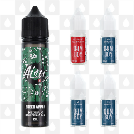 Green Apple | Shake & Vape by Aisu E Liquid | 60ml Long Fill, Nicotine Type: Regular Nicotine, Strength & Size: 03mg • 60ml • Inc Shots (60/40)