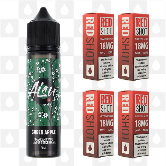 Green Apple | Shake & Vape by Aisu E Liquid | 60ml Long Fill, Nicotine Type: Regular Nicotine, Strength & Size: 12mg • 60ml • Inc Shots (50/50)