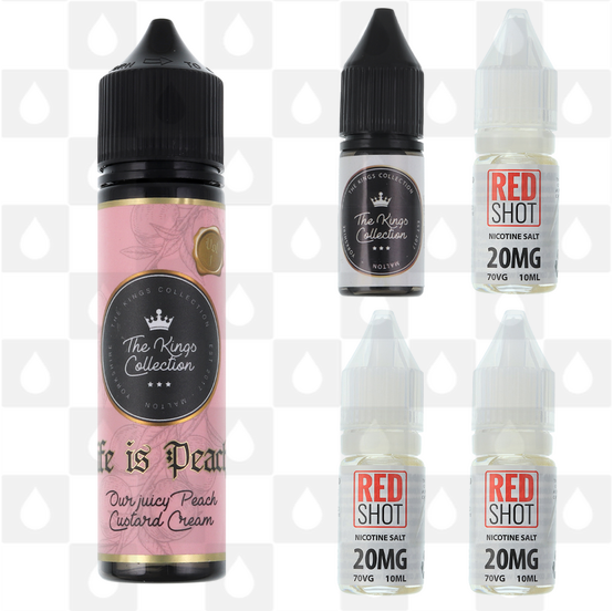 Life Is Peachy by The Kings Collection E Liquid | 60ml Longfill, Nicotine Type: Nicotine Salt, Strength & Size: 09mg Salt • 60ml • Inc Shots (50/50)