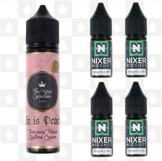 Life Is Peachy by The Kings Collection E Liquid | 60ml Longfill, Nicotine Type: Regular Nicotine, Strength & Size: 12mg • 60ml • Inc Shots (50/50)