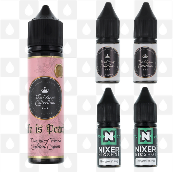 Life Is Peachy by The Kings Collection E Liquid | 60ml Longfill, Nicotine Type: Regular Nicotine, Strength & Size: 06mg • 60ml • Inc Shots (50/50)