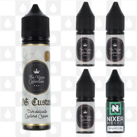 O.G Custard by The Kings Collection E Liquid | 60ml Longfill, Nicotine Type: Regular Nicotine, Strength & Size: 03mg • 60ml • Inc Shots (50/50)