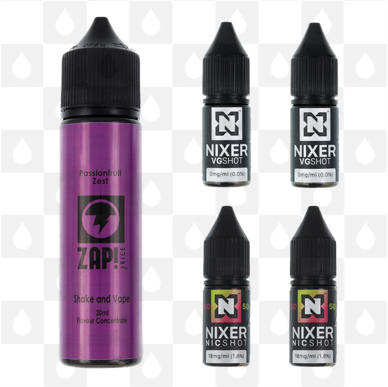 Passionfruit Zest | Shake & Vape by Zap E Liquid | 60ml Long Fill, Nicotine Type: Regular Nicotine, Strength & Size: 06mg • 60ml • Inc Shots (50/50)