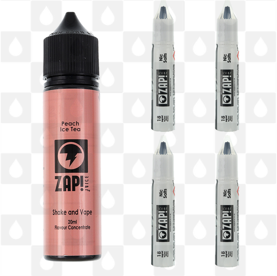 Peach Ice Tea | Shake & Vape by Zap E Liquid | 60ml Long Fill, Nicotine Type: Nicotine Salt, Strength & Size: 12mg Salt • 60ml • Inc Shots (50/50)