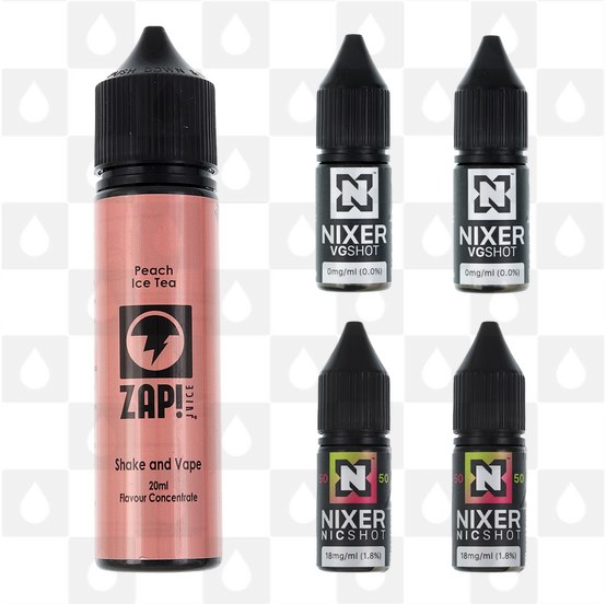 Peach Ice Tea | Shake & Vape by Zap E Liquid | 60ml Long Fill, Nicotine Type: Regular Nicotine, Strength & Size: 06mg • 60ml • Inc Shots (50/50)
