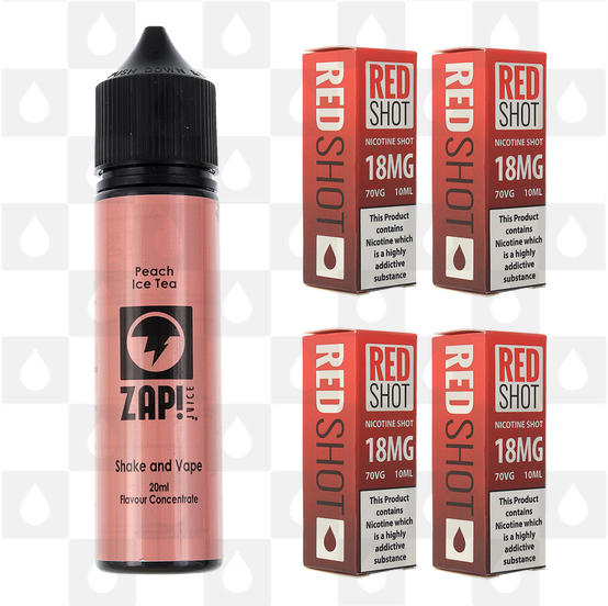 Peach Ice Tea | Shake & Vape by Zap E Liquid | 60ml Long Fill, Nicotine Type: Regular Nicotine, Strength & Size: 12mg • 60ml • Inc Shots (50/50)