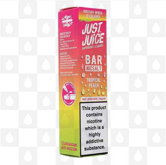 Tropical Peach Nic Salt Just Juice Bar Salts E Liquid | 10ml Nic Salt, Strength & Size: 10mg • 10ml