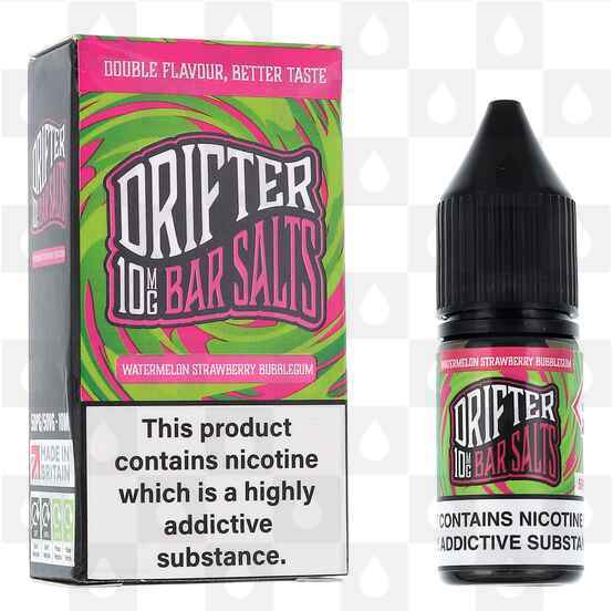 Watermelon Strawberry Bubblegum | Bar Salts by Drifter E Liquid | 10ml Nic Salt, Strength & Size: 10mg • 10ml