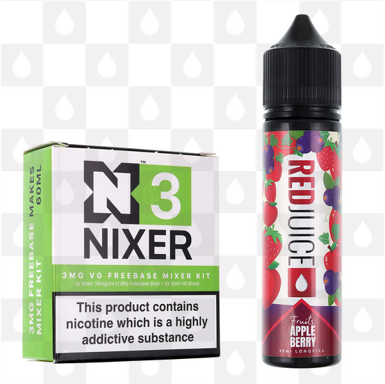Apple Berry | Fruits by RedJuice E Liquid | 60ml Long Fill, Nicotine Type: Regular Nicotine, Strength & Size: 03mg • 60ml • Inc Shots (70/30)