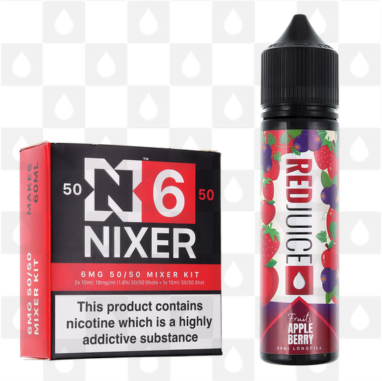 Apple Berry | Fruits by RedJuice E Liquid | 60ml Long Fill, Nicotine Type: Regular Nicotine, Strength & Size: 06mg • 60ml • Inc Shots (50/50)