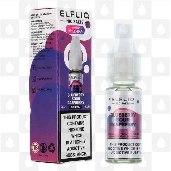 Blueberry Sour Raspberry by Elfliq | Elf Bar E Liquid | Nic Salt, Strength & Size: 05mg • 10ml