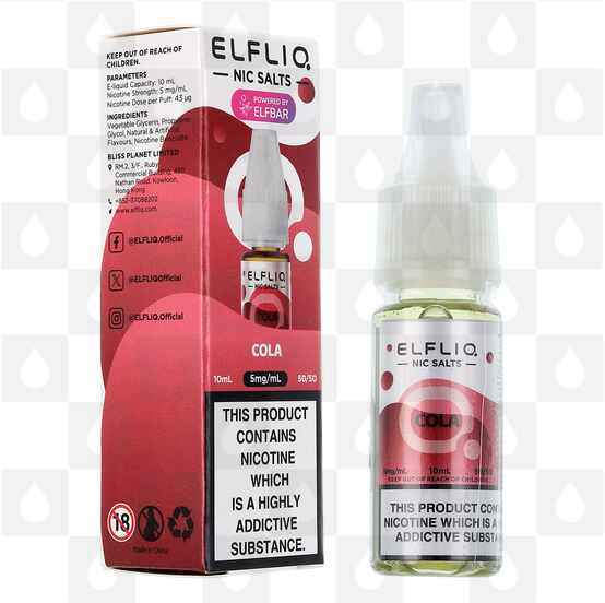 Cola by Elfliq | Elf Bar E Liquid | Nic Salt, Strength & Size: 10mg • 10ml