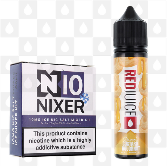 Custard Doughnut | Desserts by RedJuice E Liquid | 60ml Long Fill, Nicotine Type: Nicotine Salt, Strength & Size: 10mg Salt Ice • 60ml • Inc Shots (50/50)