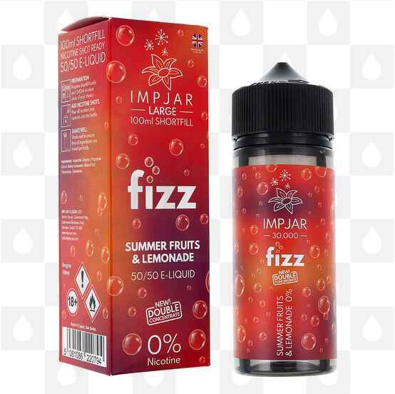 Fizzy Summer Fruits & Lemonade by Imp Jar Fizz E Liquid | 50ml & 100ml Short Fill, Strength & Size: 0mg • 100ml (120ml Bottle)