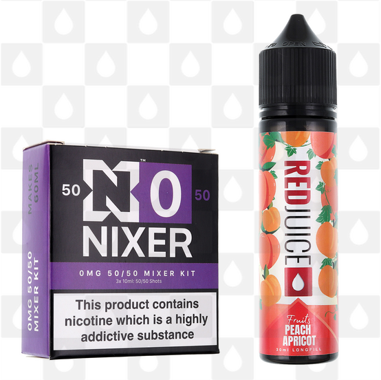 Peach Apricot | Fruits by RedJuice E Liquid | 60ml Long Fill, Nicotine Type: Nicotine Free, Strength & Size: 00mg • 60ml • Inc VG/PG Shots (50/50)