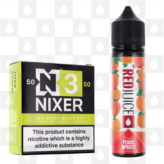Peach Apricot | Fruits by RedJuice E Liquid | 60ml Long Fill, Nicotine Type: Regular Nicotine, Strength & Size: 03mg • 60ml • Inc Shots (50/50)