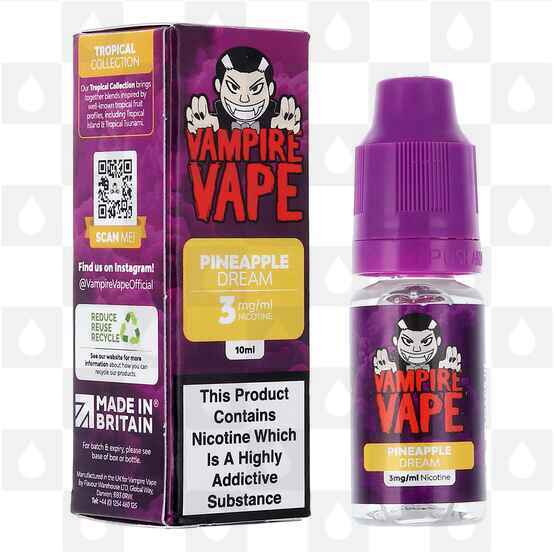 Pineapple Dream | Tropical Collection by Vampire Vape E Liquid | 10ml Bottles, Strength & Size: 12mg • 10ml