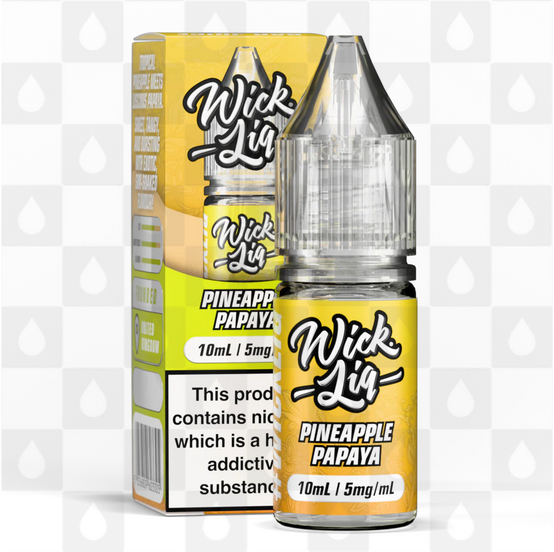Pineapple Papaya by Wick Liq Bar Juice E Liquid | 10ml Nic Salt, Strength & Size: 20mg • 10ml