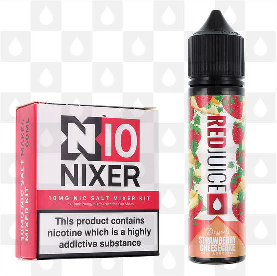 Strawberry Cheesecake | Desserts by RedJuice E Liquid | 60ml Long Fill, Nicotine Type: Nicotine Salt, Strength & Size: 10mg Salt • 60ml • Inc Shots (50/50)