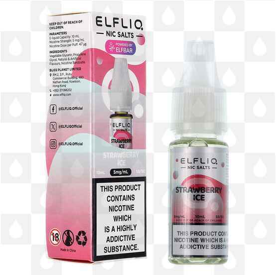 Strawberry Ice by Elfliq | Elf Bar E Liquid | Nic Salt, Strength & Size: 05mg • 10ml