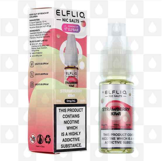 Strawberry Kiwi by Elfliq | Elf Bar E Liquid | Nic Salt, Strength & Size: 10mg • 10ml