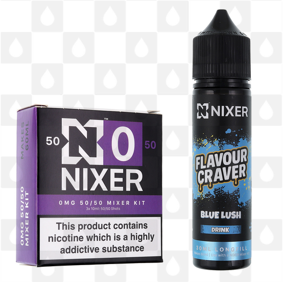 Blue Lush by Flavour Craver x Nixer E Liquid | 60ml Long Fill, Nicotine Type: Nicotine Free, Strength & Size: 0mg • 60ml • Inc. Shots (50/50)