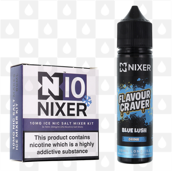 Blue Lush by Flavour Craver x Nixer E Liquid | 60ml Long Fill, Nicotine Type: Nicotine Salt, Strength & Size: 10mg Salt Ice • 60ml • Inc. Shots (50/50)
