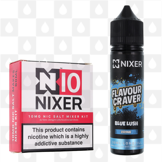 Blue Lush by Flavour Craver x Nixer E Liquid | 60ml Long Fill, Nicotine Type: Nicotine Salt, Strength & Size: 10mg Salt • 60ml • Inc. Shots (50/50)
