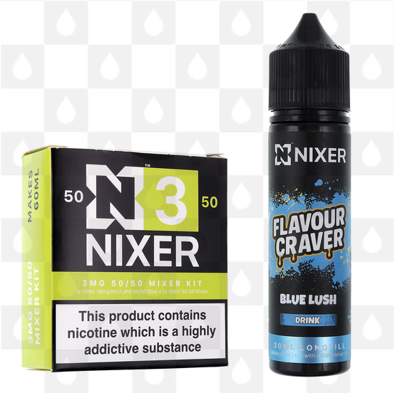 Blue Lush by Flavour Craver x Nixer E Liquid | 60ml Long Fill, Nicotine Type: Regular Nicotine, Strength & Size: 3mg • 60ml • Inc. Shots (50/50)