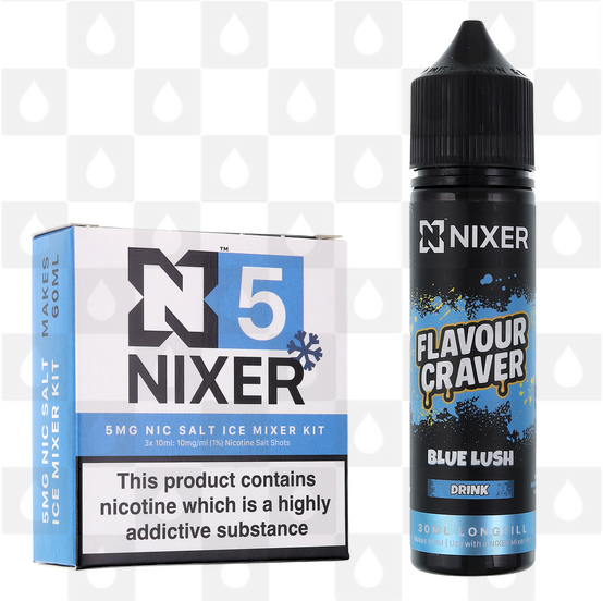 Blue Lush by Flavour Craver x Nixer E Liquid | 60ml Long Fill, Nicotine Type: Nicotine Salt, Strength & Size: 5mg Salt Ice • 60ml • Inc. Shots (50/50)