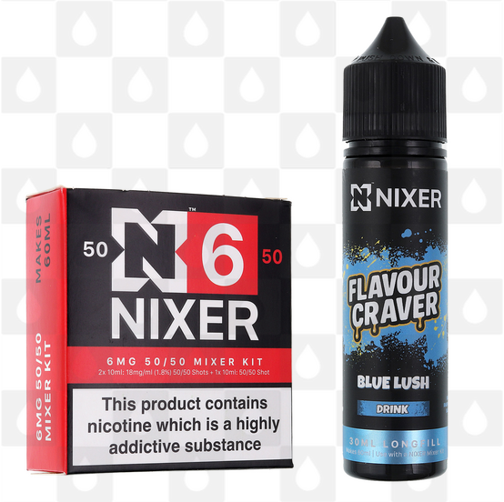 Blue Lush by Flavour Craver x Nixer E Liquid | 60ml Long Fill, Nicotine Type: Regular Nicotine, Strength & Size: 6mg • 60ml • Inc. Shots (50/50)