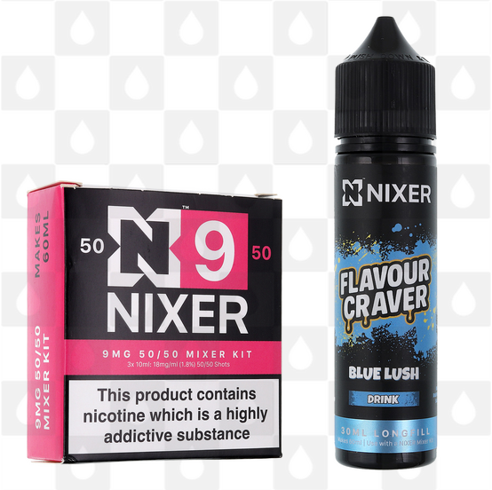 Blue Lush by Flavour Craver x Nixer E Liquid | 60ml Long Fill, Nicotine Type: Regular Nicotine, Strength & Size: 9mg • 60ml • Inc. Shots (50/50)