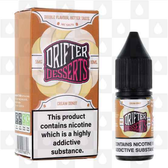 Cream Donut | Desserts by Drifter Bar Juice E Liquid | 10ml Nic Salt, Strength & Size: 10mg • 10ml