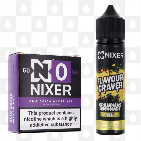 Grandma's Lemonade by Flavour Craver x Nixer E Liquid | 60ml Long Fill, Nicotine Type: Nicotine Free, Strength & Size: 0mg • 60ml • Inc. Shots (50/50)