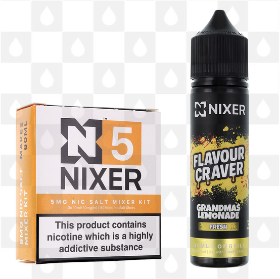 Grandma's Lemonade by Flavour Craver x Nixer E Liquid | 60ml Long Fill, Nicotine Type: Nicotine Salt, Strength & Size: 5mg Salt • 60ml • Inc. Shots (50/50)