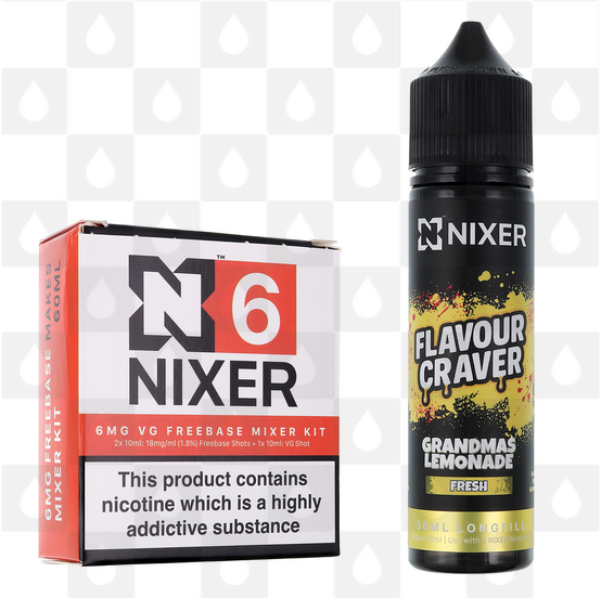Grandma's Lemonade by Flavour Craver x Nixer E Liquid | 60ml Long Fill, Nicotine Type: Regular Nicotine, Strength & Size: 6mg • 60ml • Inc. Shots (70/30)
