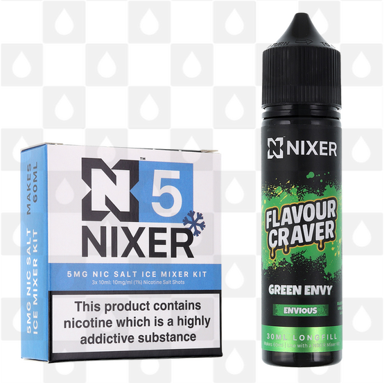 Green Envy by Flavour Craver x Nixer E Liquid | 60ml Long Fill, Nicotine Type: Nicotine Salt, Strength & Size: 5mg Salt Ice • 60ml • Inc. Shots (50/50)