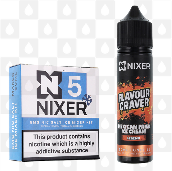 Mexican Fried Ice Cream by Flavour Craver x Nixer E Liquid | 60ml Long Fill, Nicotine Type: Nicotine Salt, Strength & Size: 5mg Salt Ice • 60ml • Inc. Shots (50/50)