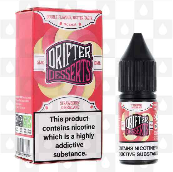 Strawberry Cheesecake | Desserts by Drifter Bar Juice E Liquid | 10ml Nic Salt, Strength & Size: 10mg • 10ml