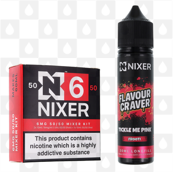Tickle Me Pink by Flavour Craver x Nixer E Liquid | 60ml Long Fill, Nicotine Type: Regular Nicotine, Strength & Size: 6mg • 60ml • Inc. Shots (50/50)